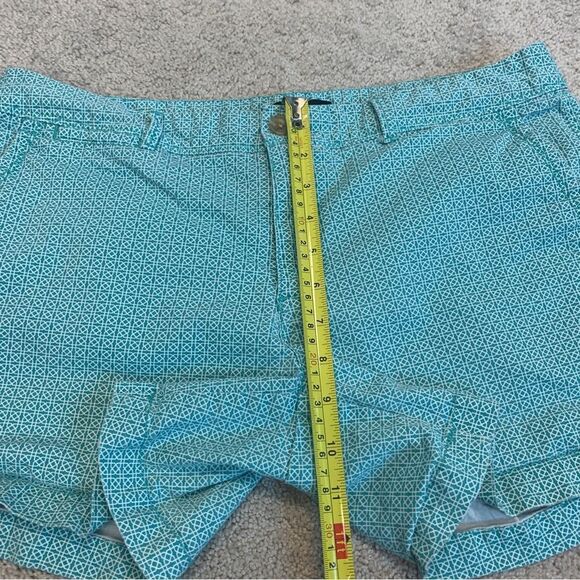 BANANA Republic teal blue aquamarine printed cargo shorts Sz 12 - Picture 7 of 10